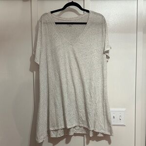 Lane Bryant Light Gray V-Neck Tee